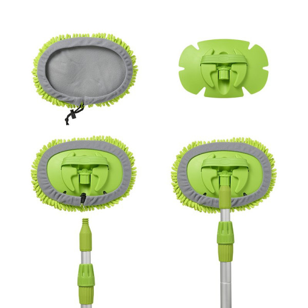 Brosse de lavage microfibre chenille manche télescopique 2,5 mètres