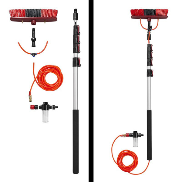 Brosse de lavage Heavy Duty manche télescopique 116 - 450 cm cm avec distributeur de savon