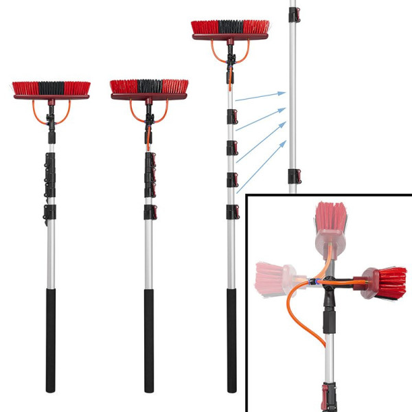 Brosse de lavage Heavy Duty manche télescopique 116 - 450 cm cm avec distributeur de savon