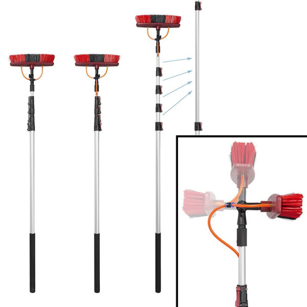 Brosse de lavage Heavy Duty manche télescopique 166 - 700 cm cm avec distributeur de savon