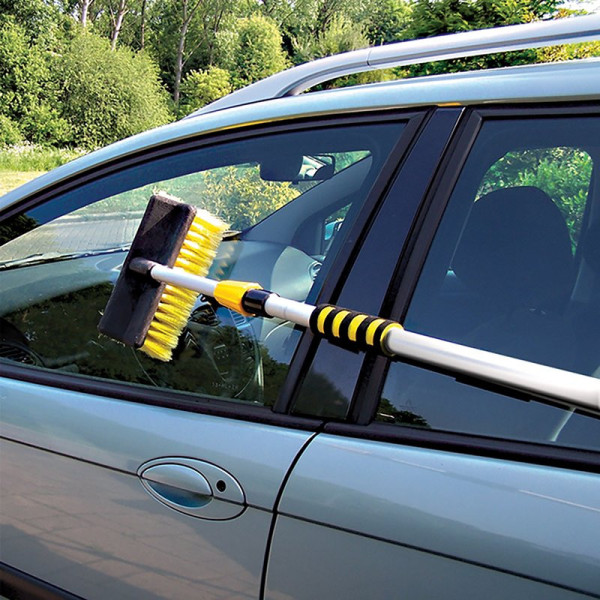 Tête de brosse meuble pour les brosses de lavage télescopique noir/jaune