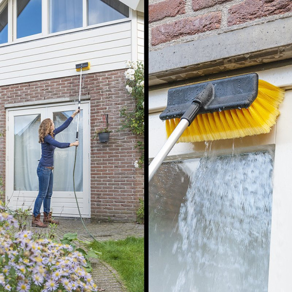 Tête de brosse meuble pour les brosses de lavage télescopique noir/jaune