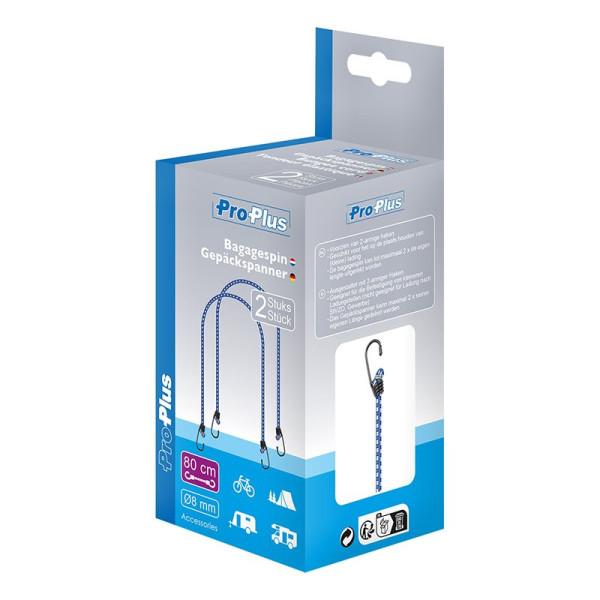 Tendeur élastique 8mm - 80cm - jeu de 2 pièces