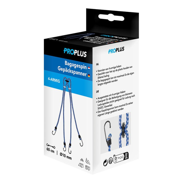Tendeur élastique 4 bras 10mm - 4x60cm
