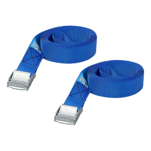 Sangle d'arrimage bleu avec boucle de serrage 2x 2