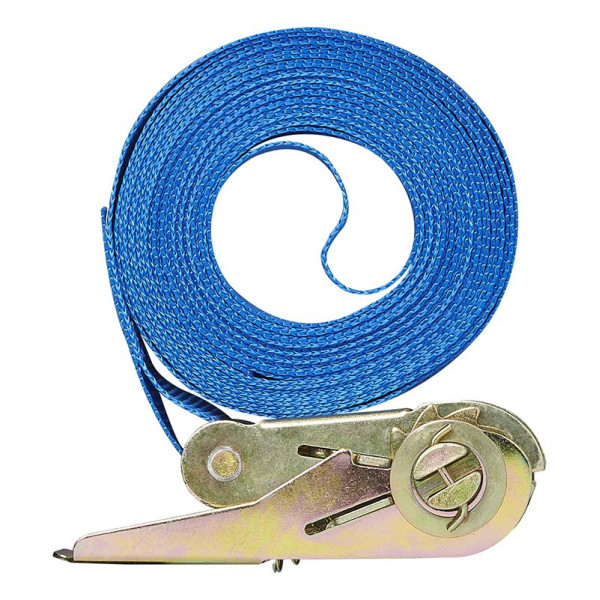 Sangle d'arrimage bleu avec tendeur à cliquet 5 mètres