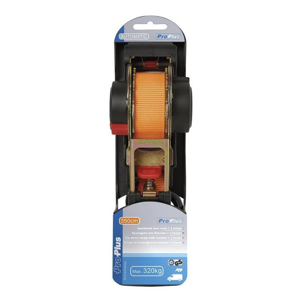 Sangle d'arrimage avec tendeur à cliquet + 350cm 320kg auto-enroulante