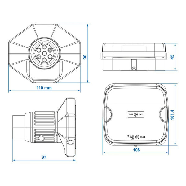 Kit d'éclairage LED magnétique sans fil (Bluetooth) 7-pôles