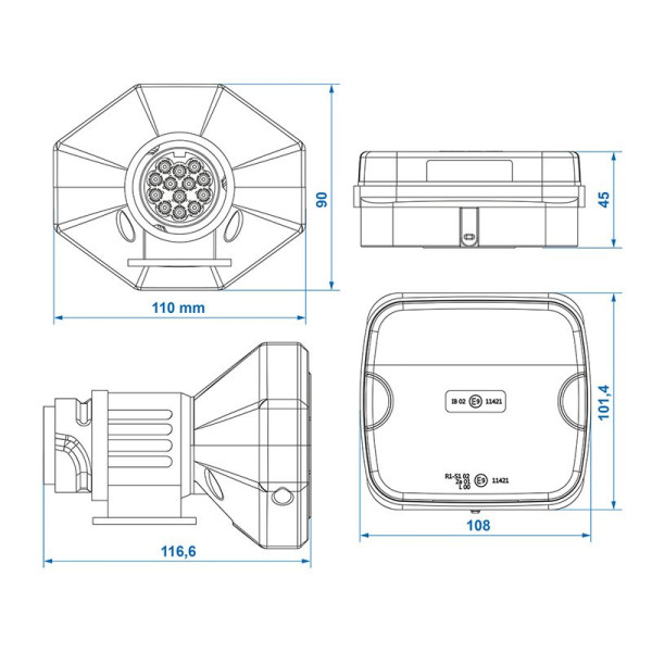 Kit d'éclairage LED magnétique sans fil (Bluetooth) 13-pôles