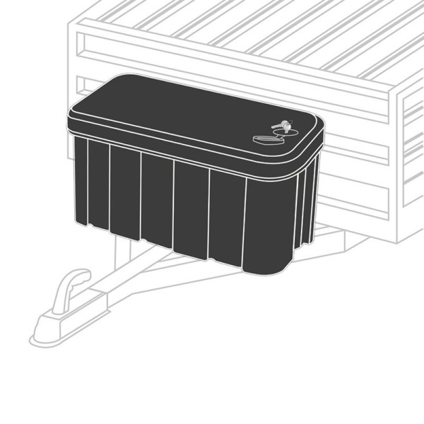 Coffre de rangement pour remorque en plastique 25L 565 x 245 x 290mm incl