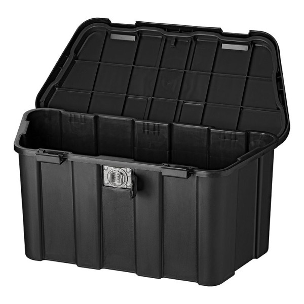 Coffre de rangement pour remorque en plastique 45L avec serrure à combinaison