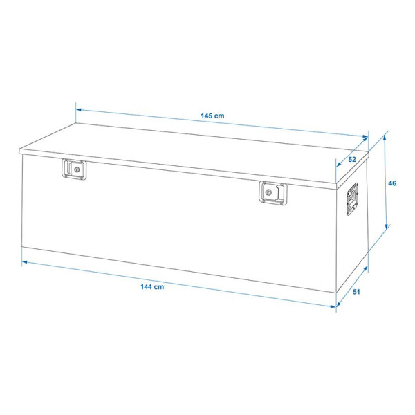 Boîte à outils aluminium pour remorque 1450 x 520 x H460 mm
