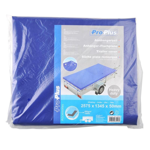 Bâche plate remorque avec le cord elastique 2575x1345x50mm