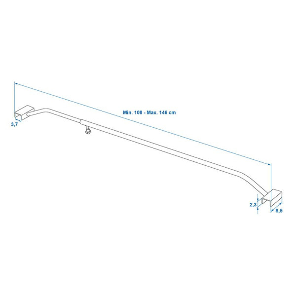 Support de bâche aluminium réglable 108-146 cm pour bâche de remorque