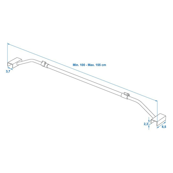 Support de bâche réglable 100-155 cm pour bâche de remorque