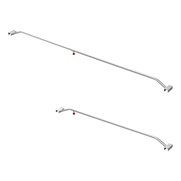 Supports de bâche aluminium réglables 132-204cm pour bâche plate de remorque