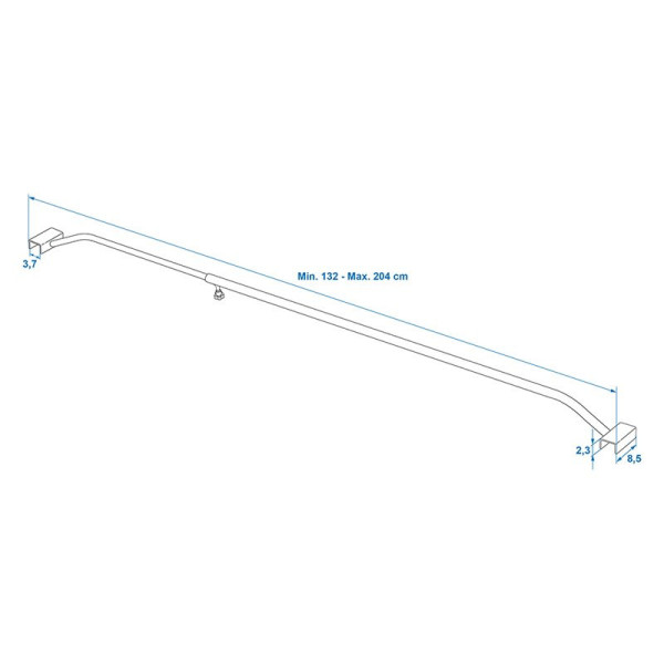 Supports de bâche aluminium réglables 132-204cm pour bâche plate de remorque