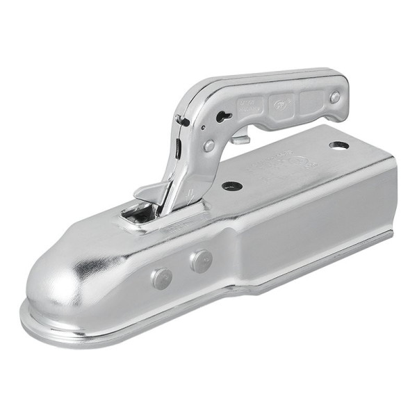 Tête d'attelage acier vertical 2 trous carré 60mm 1300kg freiné