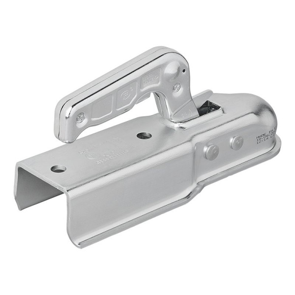 Tête d'attelage acier vertical 2 trous carré 60mm 1300kg freiné