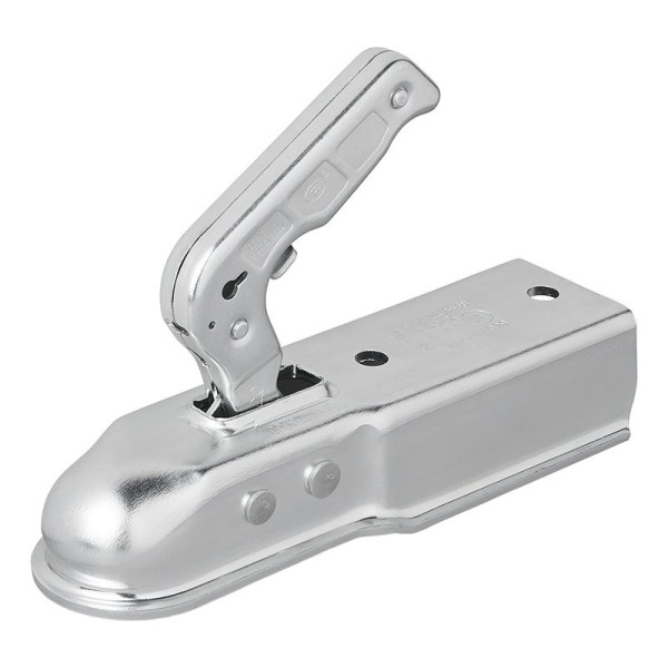Tête d'attelage acier vertical 2 trous carré 60mm 1300kg freiné