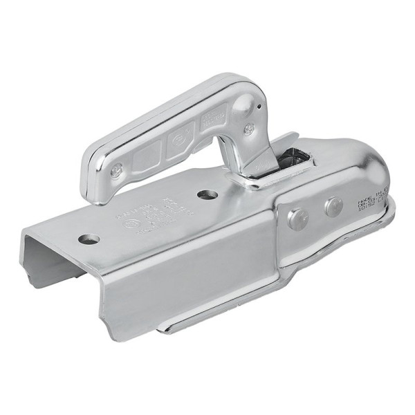 Tête d'attelage acier vertical 2 trous carré 70mm 1300kg freiné