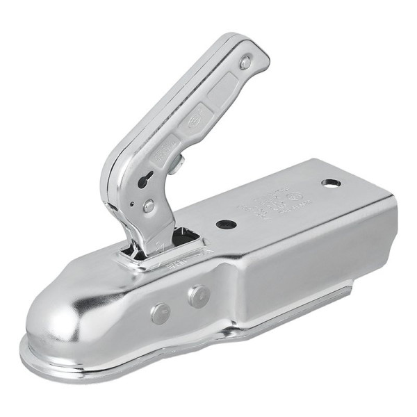 Tête d'attelage acier vertical 2 trous carré 70mm 1300kg freiné