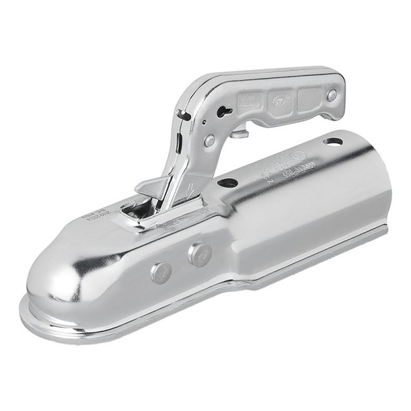 Tête d'attelage acier vertical 2 trous ronde 60mm 1300kg freiné