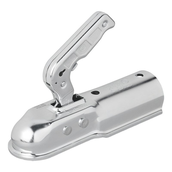 Tête d'attelage acier vertical 2 trous ronde 60mm 1300kg freiné