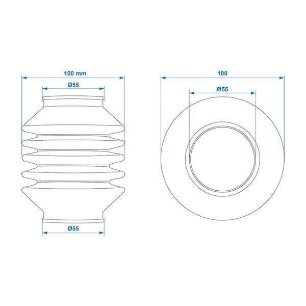 Soufflet pour commande de frein 55mm