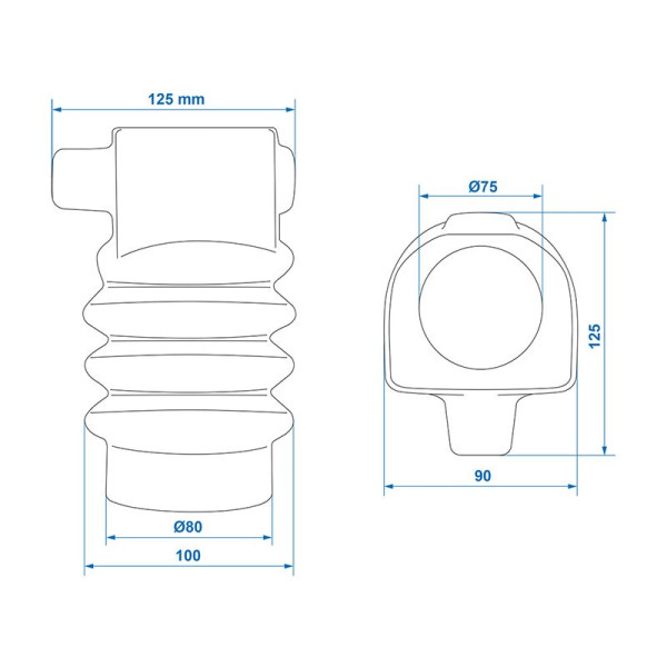 Soufflet pour commande de frein 75/80mm convient à Williams KFG35