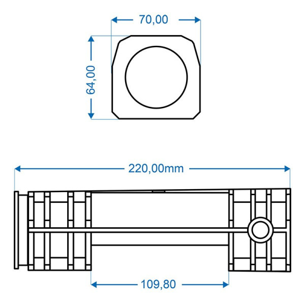 Coussinet pour attache à inertie 50x(64x66)x220 convient à BPW/ZAF 1.5-2/1.6-3/2.0-2