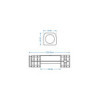 Coussinet pour attache à inertie 50x(64x66)x220 convient à BPW/ZAF 1.5-2/1.6-3/2.0-2