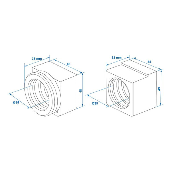 Coussinet pour attache à inertie convient à AL-KO 35x42,5x40 - 30S 60S/2 90S/3 1996