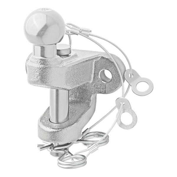 Boule d'attelage argent mixte double trous D17