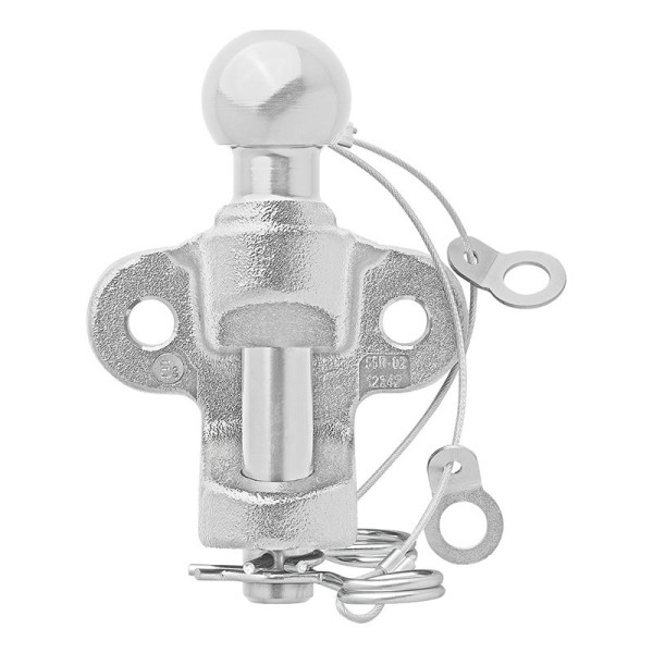 Boule d'attelage argent mixte double trous D17,2/S200 Homologation du type E