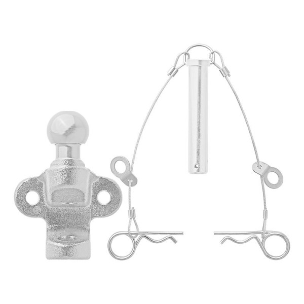 Boule d'attelage argent mixte double trous D17,2/S200 Homologation du type E