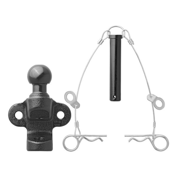 Boule d'attelage noir mixte double trous D17,2/S200 Homologation du type E