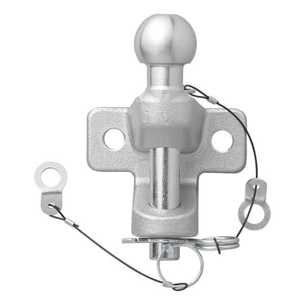 Boule d'attelage combinée argentée version double trous D20,2/S350 Homologation du type E