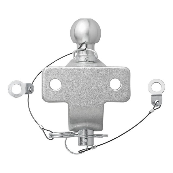 Boule d'attelage combinée argentée version double trous D20,2/S350 Homologation du type E