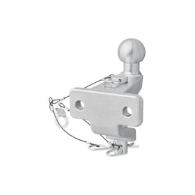 Boule d'attelage combinée argentée version double trous D21/S350 Homologation du type E