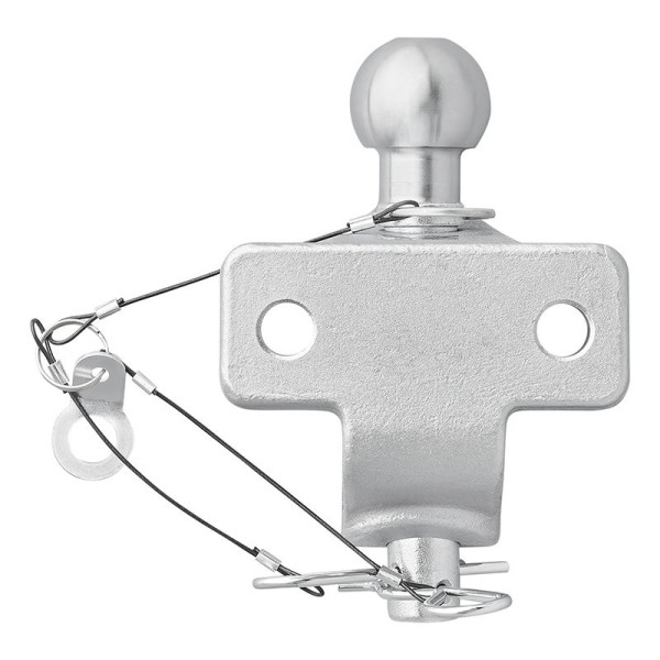 Boule d'attelage combinée argentée version double trous D21/S350 Homologation du type E