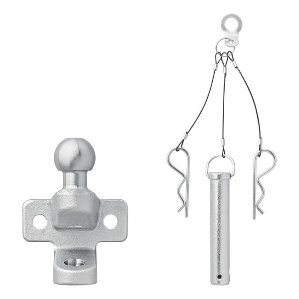 Boule d'attelage combinée argentée version double trous D21/S350 Homologation du type E