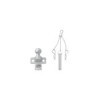 Boule d'attelage combinée argentée version double trous D21/S350 Homologation du type E