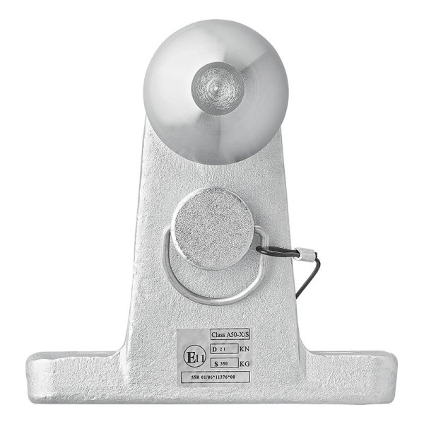 Boule d'attelage combinée argentée version double trous D21/S350 Homologation du type E