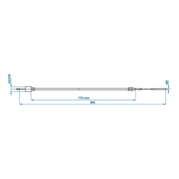 Câble de frein 770/980mm cloche Diam.26mm convient à AL-KO '97