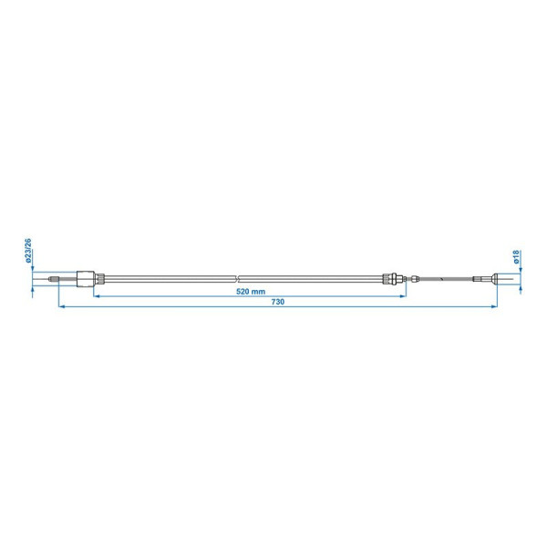 Câble de frein 520/730mm cloche Diam.26mm convient à AL-KO '97