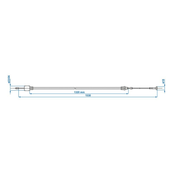 Câble de frein 1320/1530mm cloche Diam.26mm convient à AL-KO '97