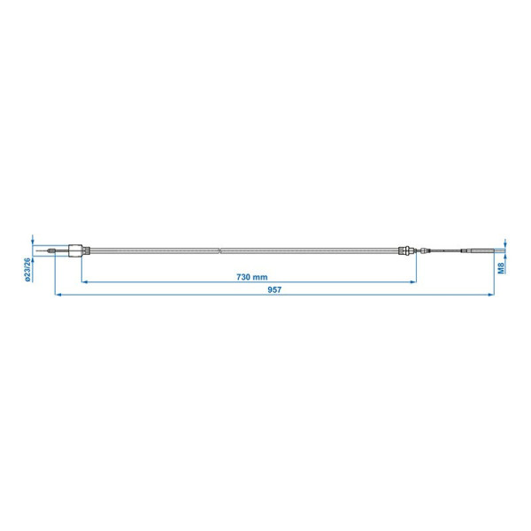 Câble de frein 730/957mm cloche Diam.26mm convient à BPW