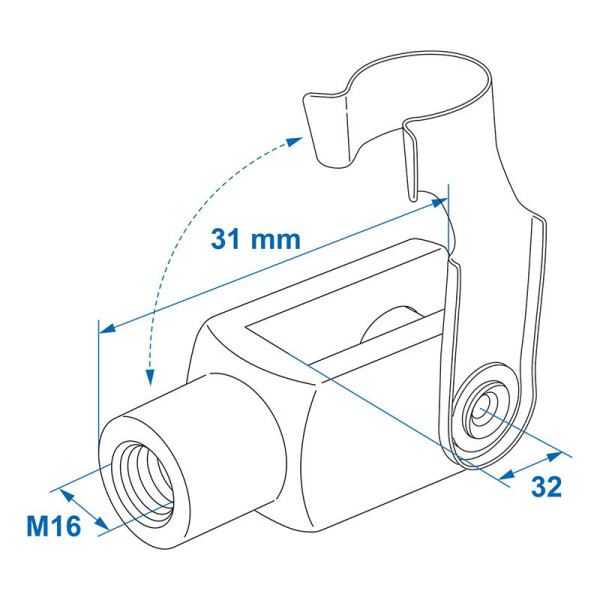 Embout à fourche M16 83x31mm