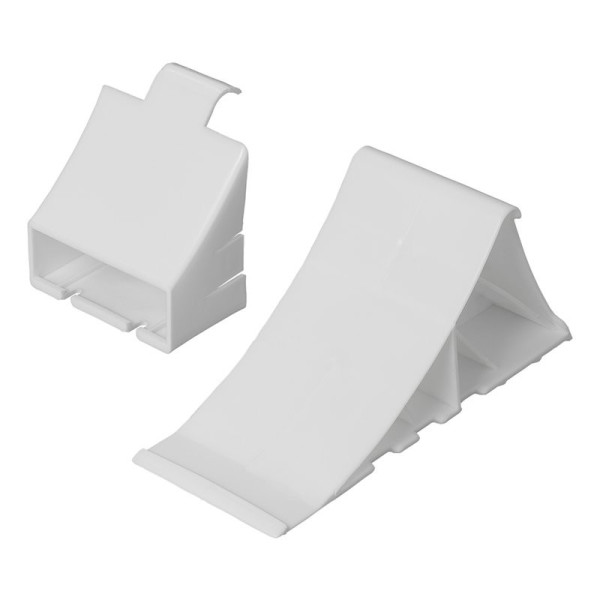 Cale de roue plastique blanc incl. support